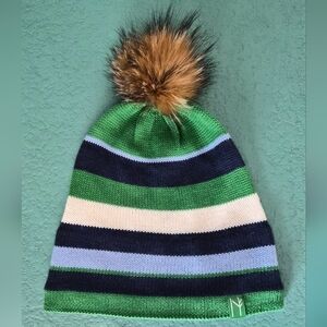 ​Neve by CK Bradley Striped Wool Blend Pom Beanie - OS